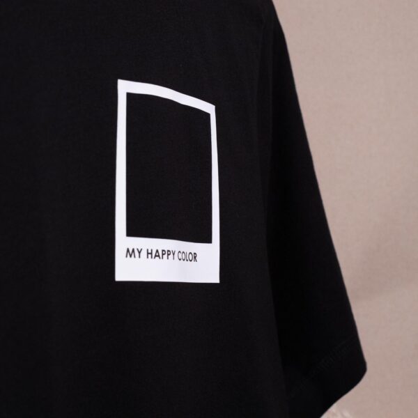 Nahaufnahme schwarzes Unisex T-Shirt mit Lieblingsfarbe Schwarz Motiv