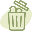 Icon Weniger Müll, mehr Bedeutung Icon Weniger Müll, mehr Bedeutung